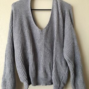Forever 21 gray open back sweater